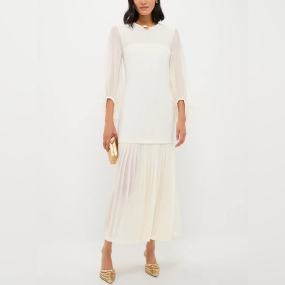 Tuckernuck Dresses & Skirts - Tuckernuck Ivory Chiffon Pleated Lorraine Dress